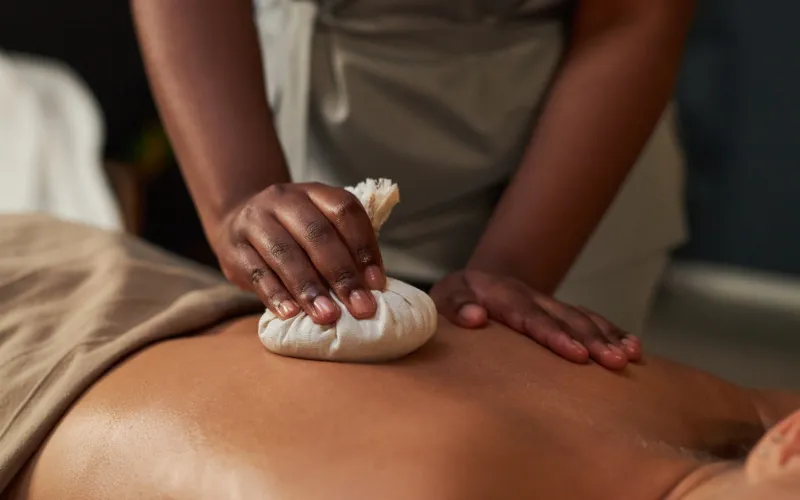 Balinese Massage Therapist Performing Treatment at Maya Egyptian Spa