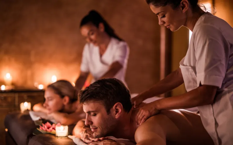 Couple massage therapy room at Maya Egyptian Spa Nungambakkam Chennai