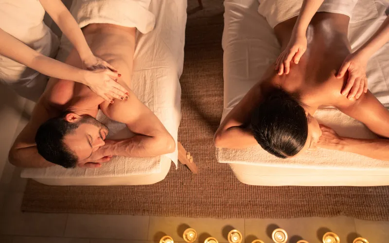 Private couple therapy suite at Maya Egyptian Spa Chennai
