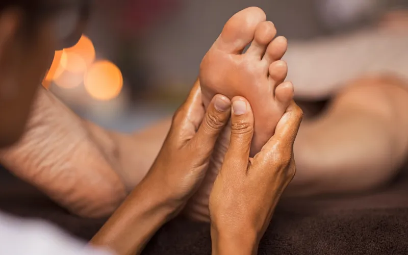 Relaxing foot reflexology massage treatment at Maya Egyptian Spa